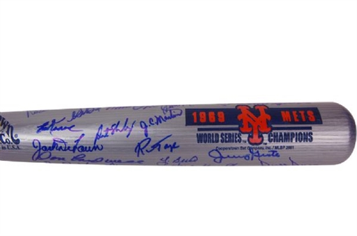 1969 World Series Champion NY Mets Team Signed Bat (25 signatures)